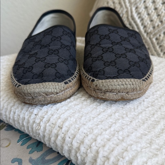 Black Canvas Slip-On Espadrilles